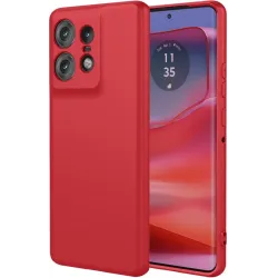 Phonesta Soft Silk Silicone Back Cover hoesje voor Motorola Edge 50 Pro - Rood