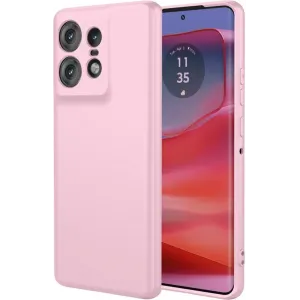 Phonesta Soft Silk Silicone Back Cover hoesje voor Motorola Edge 50 Pro - Roze