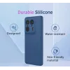 Phonesta Soft Silk Silicone Back Cover hoesje voor Motorola Edge 50 Ultra - Donkerblauw 5