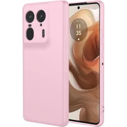 Phonesta Soft Silk Silicone Back Cover hoesje voor Motorola Edge 50 Ultra - Roze