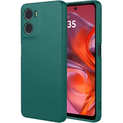 Phonesta Soft Silk Silicone Back Cover hoesje voor Motorola Moto G05 / Moto E15 - Donkergroen