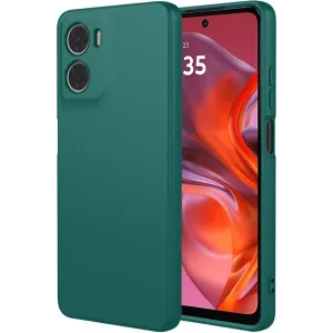 Phonesta Soft Silk Silicone Back Cover hoesje voor Motorola Moto G05 / Moto E15 - Donkergroen