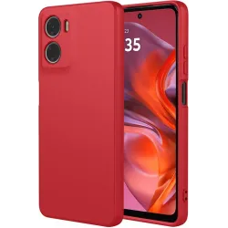 Phonesta Soft Silk Silicone Back Cover hoesje voor Motorola Moto G05 / Moto E15 - Rood