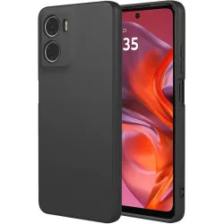 Phonesta Soft Silk Silicone Back Cover hoesje voor Motorola Moto G05 / Moto E15 - Zwart