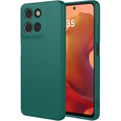 Phonesta Soft Silk Silicone Back Cover hoesje voor Motorola Moto G17/G17 Power/G15/G15 Power - Donkergroen