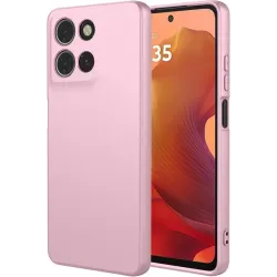 Phonesta Soft Silk Silicone Back Cover hoesje voor Motorola Moto G17/G17 Power/G15/G15 Power - Roze