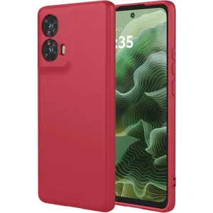 Phonesta Soft Silk Silicone Back Cover hoesje voor Motorola Moto G35 - Rood