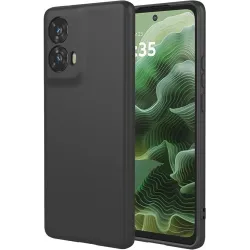 Phonesta Soft Silk Silicone Back Cover hoesje voor Motorola Moto G35 - Zwart