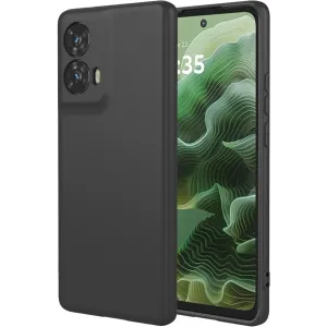 Phonesta Soft Silk Silicone Back Cover hoesje voor Motorola Moto G35 - Zwart