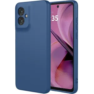 Phonesta Soft Silk Silicone Back Cover hoesje voor Motorola Moto G55 - Donkerblauw