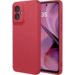 Phonesta Soft Silk Silicone Back Cover hoesje voor Motorola Moto G55 - Rood