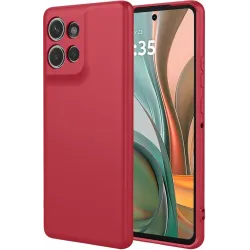 Phonesta Soft Silk Silicone Back Cover hoesje voor Motorola Moto G75 - Rood