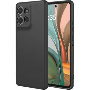 Phonesta Soft Silk Silicone Back Cover hoesje voor Motorola Moto G75 - Zwart