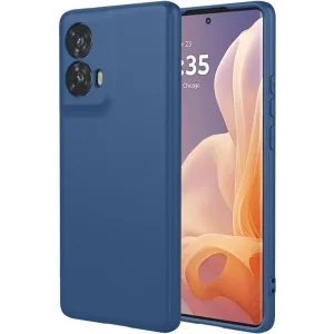 Phonesta Soft Silk Silicone Back Cover hoesje voor Motorola Moto G85 - Donkerblauw