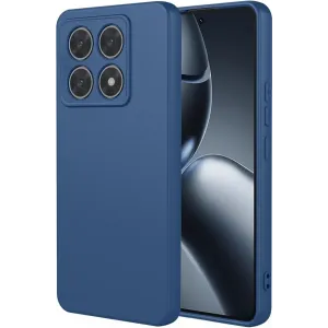 Phonesta Soft Silk Silicone Back Cover hoesje voor Xiaomi 14T Pro - Donkerblauw