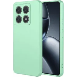 Phonesta Soft Silk Silicone Back Cover hoesje voor Xiaomi 14T Pro - Matcha Green
