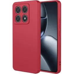 Phonesta Soft Silk Silicone Back Cover hoesje voor Xiaomi 14T Pro - Rood