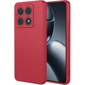 Phonesta Soft Silk Silicone Back Cover hoesje voor Xiaomi 14T Pro - Rood