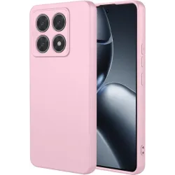 Phonesta Soft Silk Silicone Back Cover hoesje voor Xiaomi 14T Pro - Roze