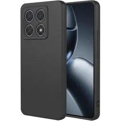 Phonesta Soft Silk Silicone Back Cover hoesje voor Xiaomi 14T Pro - Zwart