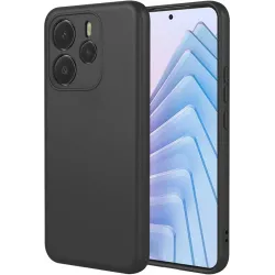 Phonesta Soft Silk Silicone Back Cover hoesje voor Xiaomi Redmi Note 14 5G - Zwart
