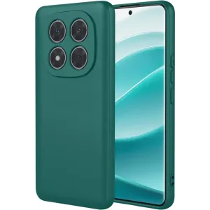 Phonesta Soft Silk Silicone Back Cover hoesje voor Xiaomi Redmi Note 14 Pro 5G / Xiaomi Poco X7 - Donkergroen