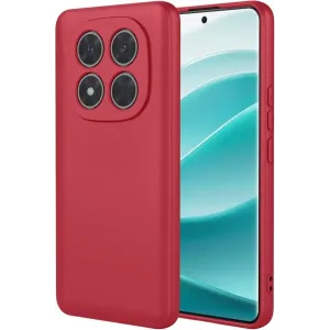 Phonesta Soft Silk Silicone Back Cover hoesje voor Xiaomi Redmi Note 14 Pro 5G / Xiaomi Poco X7 - Rood