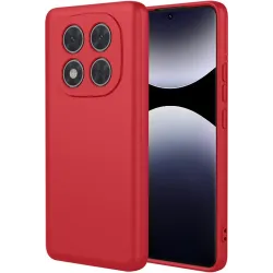 Phonesta Soft Silk Silicone Back Cover hoesje voor Xiaomi Redmi Note 14 Pro 4G - Rood