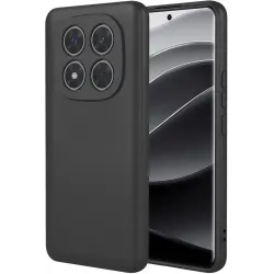 Phonesta Soft Silk Silicone Back Cover hoesje voor Xiaomi Redmi Note 14 Pro Plus - Zwart