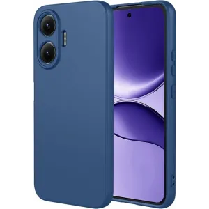 Phonesta Soft Silk Silicone Back Cover hoesje voor Xiaomi Poco F7 - Donkerblauw