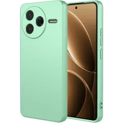 Phonesta Soft Silk Silicone Back Cover hoesje voor Xiaomi Poco F7 Pro - Matcha Green