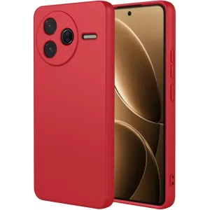 Phonesta Soft Silk Silicone Back Cover hoesje voor Xiaomi Poco F7 Pro - Rood