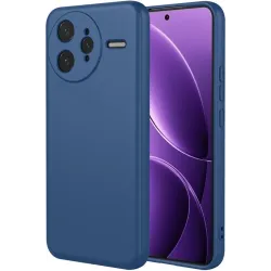 Phonesta Soft Silk Silicone Back Cover hoesje voor Xiaomi Poco F7 Ultra - Donkerblauw