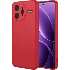 Phonesta Soft Silk Silicone Back Cover hoesje voor Xiaomi Poco F7 Ultra - Rood