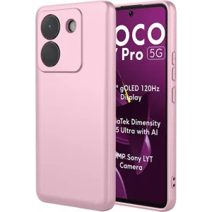 Phonesta Soft Silk Silicone Back Cover hoesje voor Xiaomi Poco M7 Pro - Roze