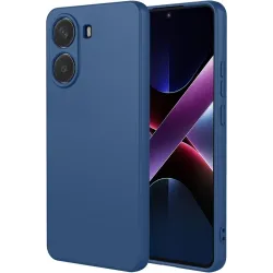 Phonesta Soft Silk Silicone Back Cover hoesje voor Xiaomi Poco X7 Pro - Donkerblauw