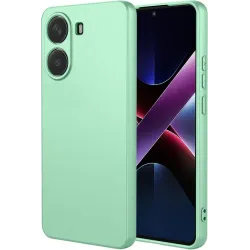 Phonesta Soft Silk Silicone Back Cover hoesje voor Xiaomi Poco X7 Pro - Matcha Green