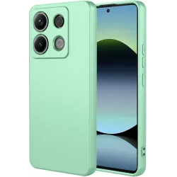 Phonesta Soft Silk Silicone Back Cover hoesje voor Xiaomi Redmi Note 14S/13 Pro / Xiaomi Poco M6 Pro - Matcha Green