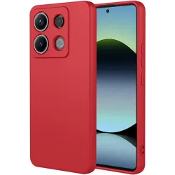 Phonesta Soft Silk Silicone Back Cover hoesje voor Xiaomi Redmi Note 14S/13 Pro / Xiaomi Poco M6 Pro - Rood