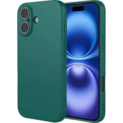 Phonesta Soft Silk Silicone Back Cover hoesje voor Apple iPhone 17 - Donkergroen