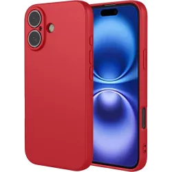 Phonesta Soft Silk Silicone Back Cover hoesje voor Apple iPhone 17 - Rood
