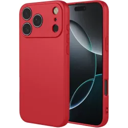 Phonesta Soft Silk Silicone Back Cover hoesje voor Apple iPhone 17 Pro - Rood