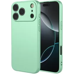 Phonesta Soft Silk Silicone Back Cover hoesje voor Apple iPhone 17 Pro Max - Matcha Green