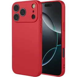 Phonesta Soft Silk Silicone Back Cover hoesje voor Apple iPhone 17 Pro Max - Rood