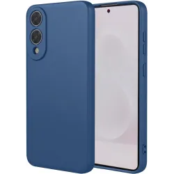 Phonesta Soft Silk Silicone Back Cover hoesje voor Samsung Galaxy S25 Edge - Donkerblauw