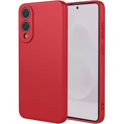 Phonesta Soft Silk Silicone Back Cover hoesje voor Samsung Galaxy S25 Edge - Rood