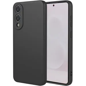 Phonesta Soft Silk Silicone Back Cover hoesje voor Samsung Galaxy S25 Edge - Zwart