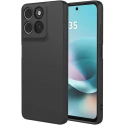 Phonesta Soft Silk Silicone Back Cover hoesje voor Motorola Moto G57 Power - Zwart