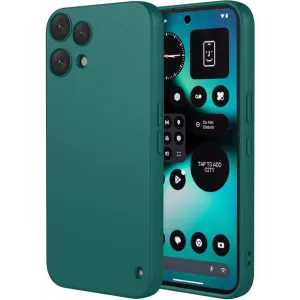 Phonesta Soft Silk Silicone Back Cover hoesje voor Nothing Phone (3a) Lite - Donkergroen