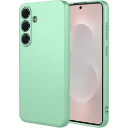 Phonesta Soft Silk Silicone Back Cover hoesje voor Samsung Galaxy S26 - Matcha Green